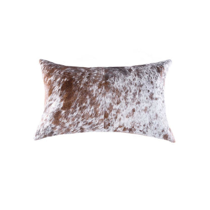 18" X 18" X 5" Salt And Pepper Black And White Cowhide  Pillow
