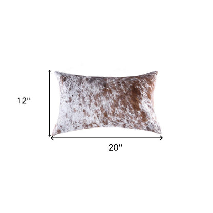18" X 18" X 5" Salt And Pepper Black And White Cowhide  Pillow