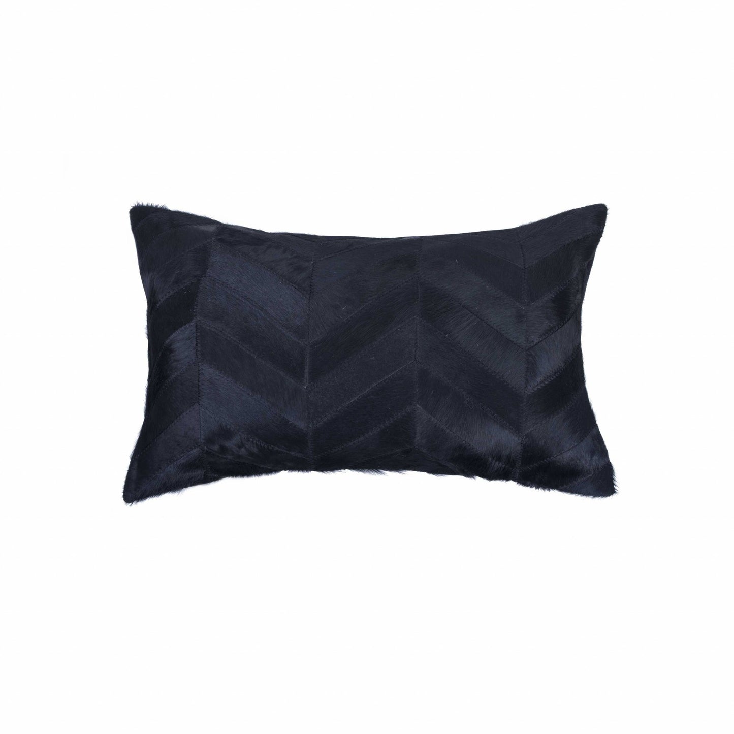 12 X 20 Gray Chevron Cowhide Throw Pillow