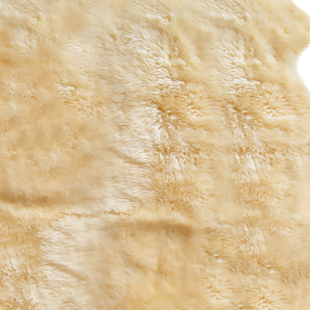 6' X 6' Gold Shag Sheepskin Area Rug