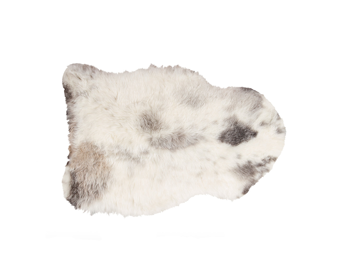 2' X 3' Ivory Black and Gray Spotted Shag Sheepskin Area Rug