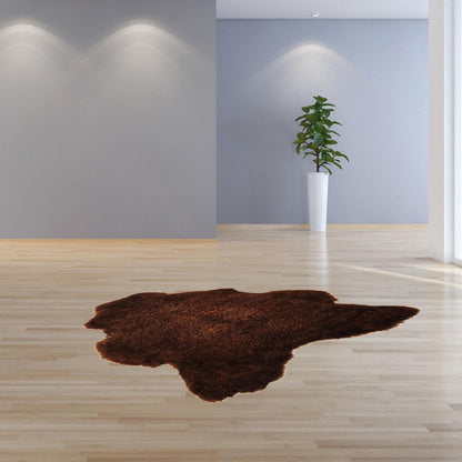 2' X 3' Chocolate Cowhide Hand Woven Area Rug