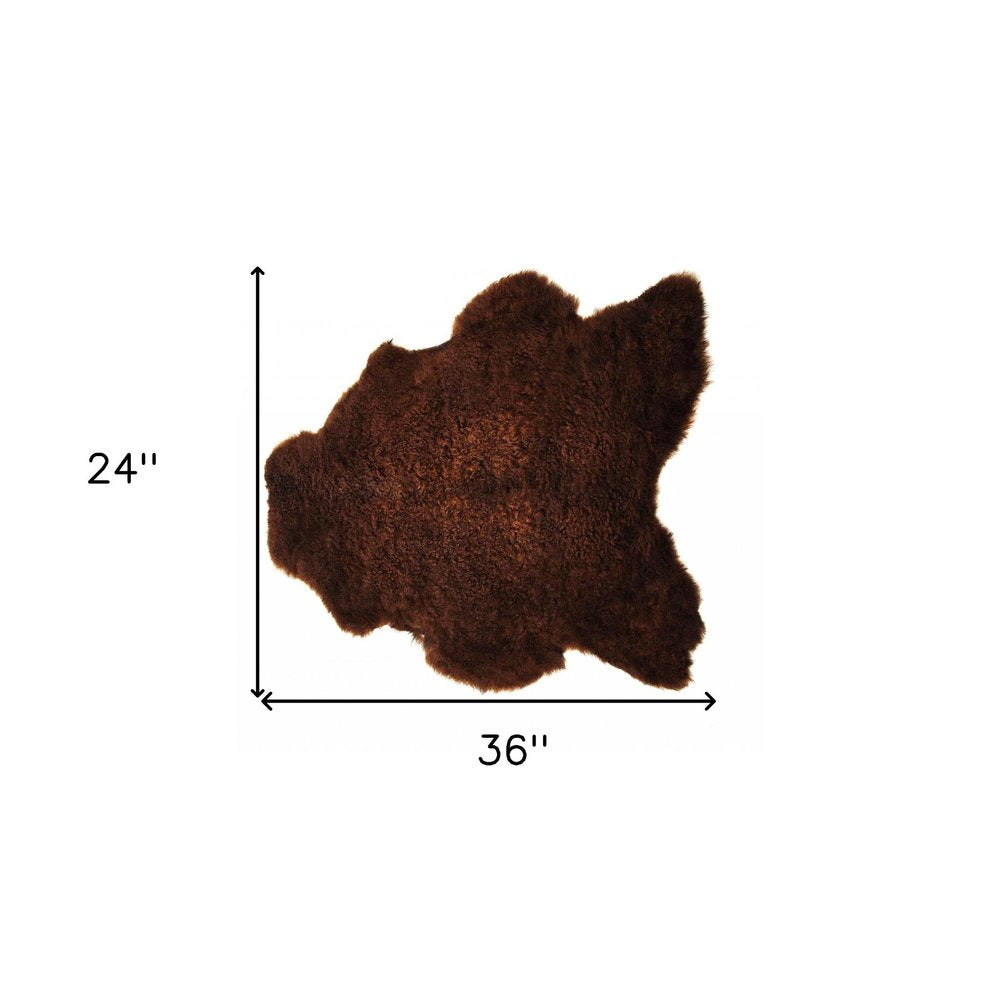 2' X 3' Chocolate Cowhide Hand Woven Area Rug