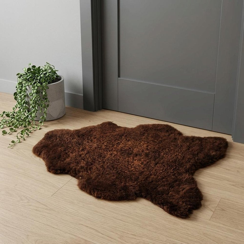 2' X 3' Chocolate Cowhide Hand Woven Area Rug