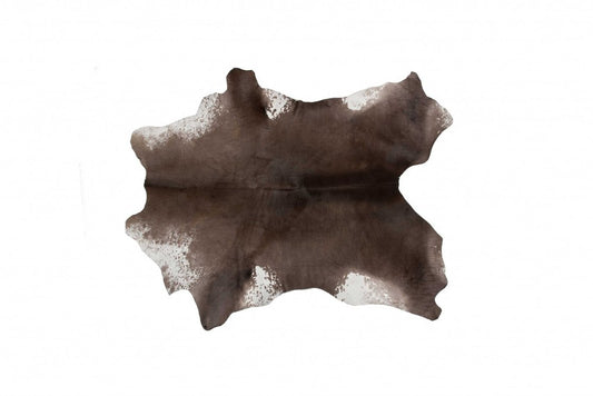 2' X 3' Black And White Cowhide Cowhide Print Hand Woven Area Rug