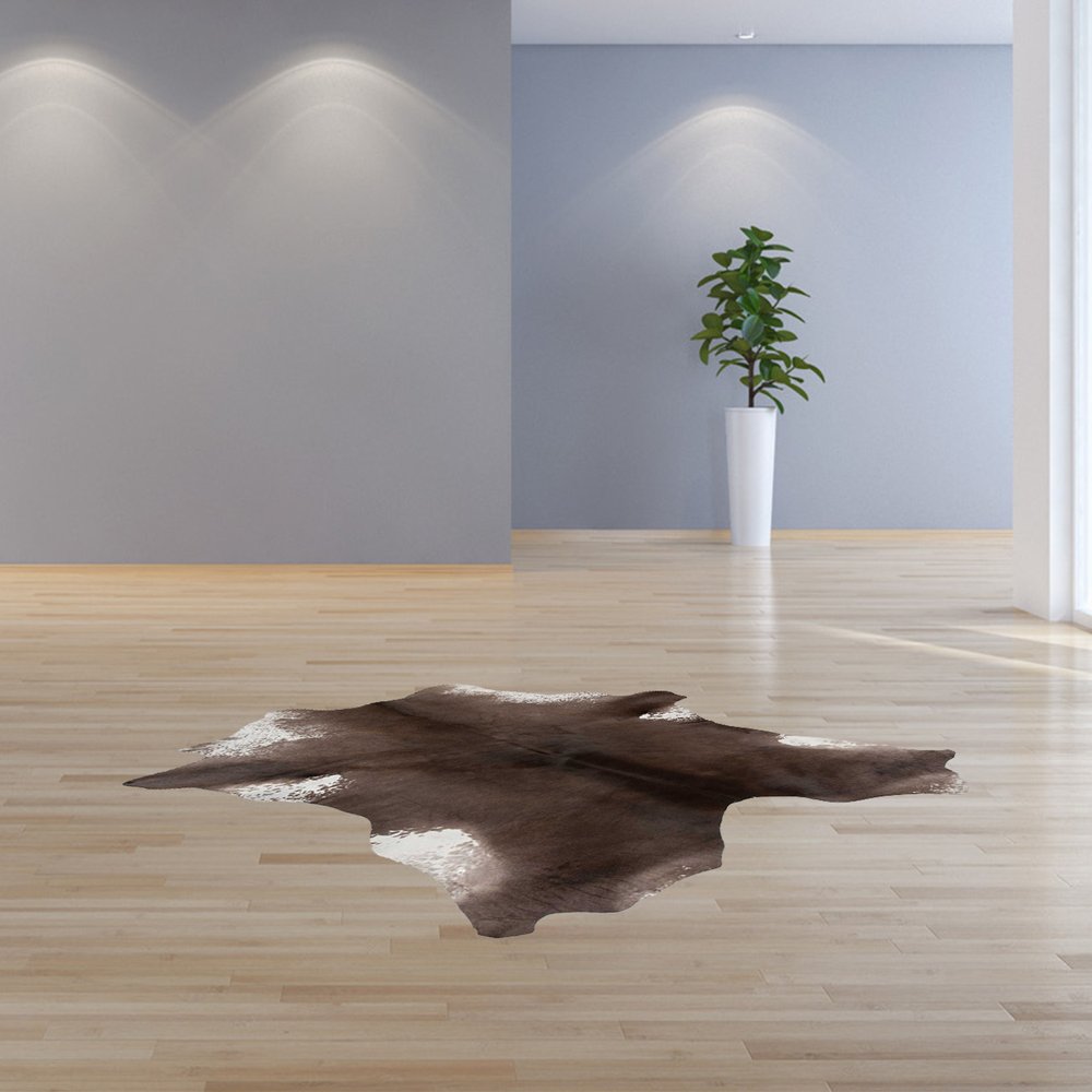 2' X 3' Taupe And White Calfskin - Area Rug