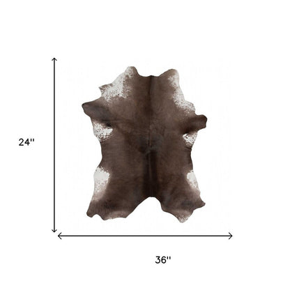 2' X 3' Taupe And White Calfskin - Area Rug