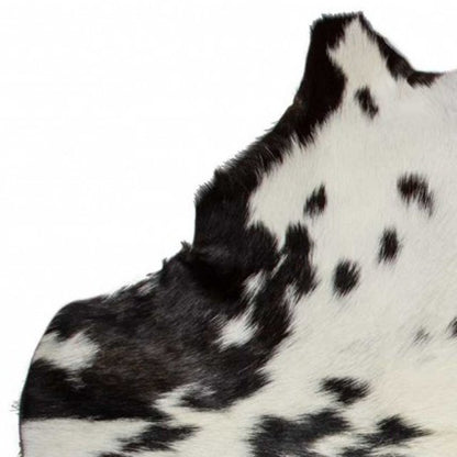 2' X 3' Black And White Cowhide Cowhide Print Hand Woven Area Rug