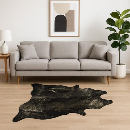 5' X 7' Blue Cowhide Handmade Area Rug