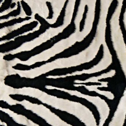 5' X 7' Black And White Faux Cowhide Zebra Print Area Rug