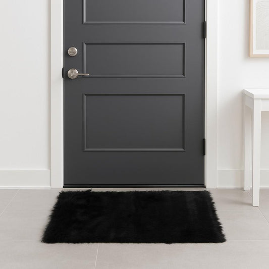 3' X 5' Off White Faux Fur Shag Area Rug