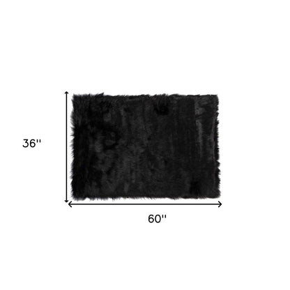 3' X 5' Off White Faux Fur Shag Area Rug