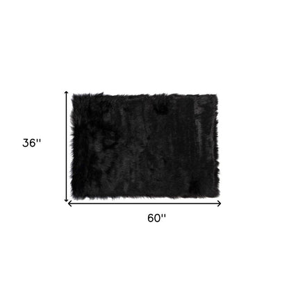 3' X 5' Off White Faux Fur Shag Area Rug