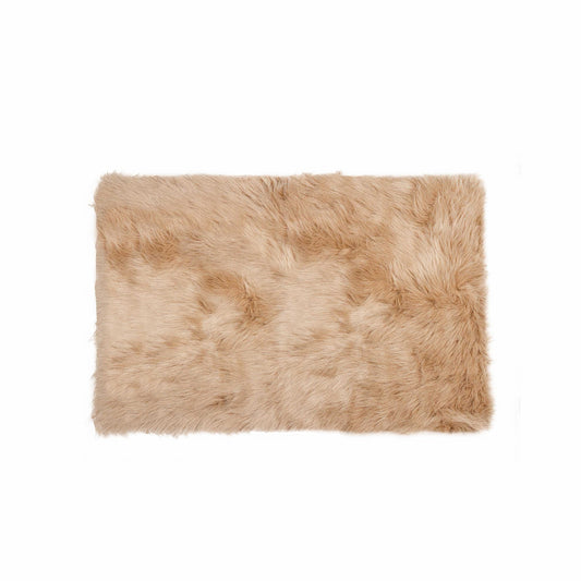 60" X 36" Off White Rectangular Faux Fur - Area Rug