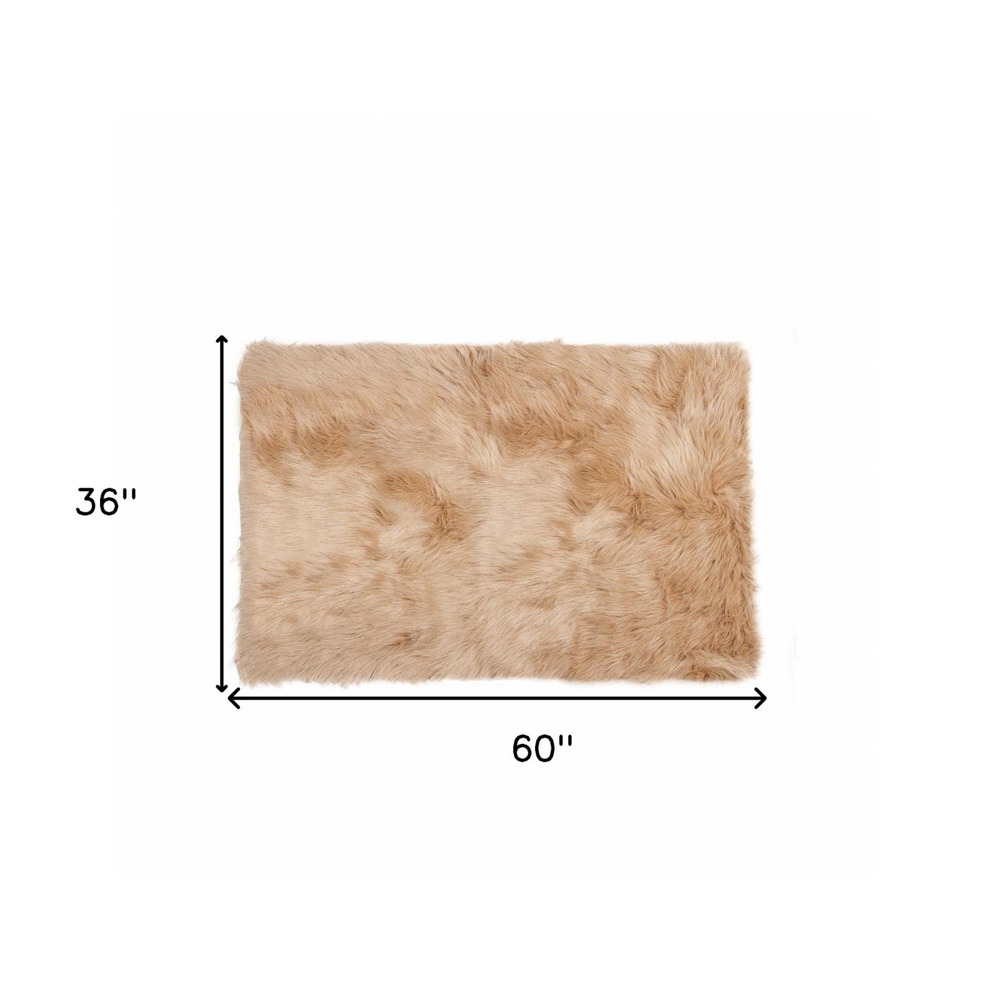 60" X 36" Off White Rectangular Faux Fur - Area Rug