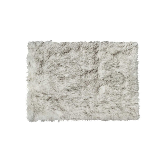 3' X 5' Gray Faux Fur Area Rug