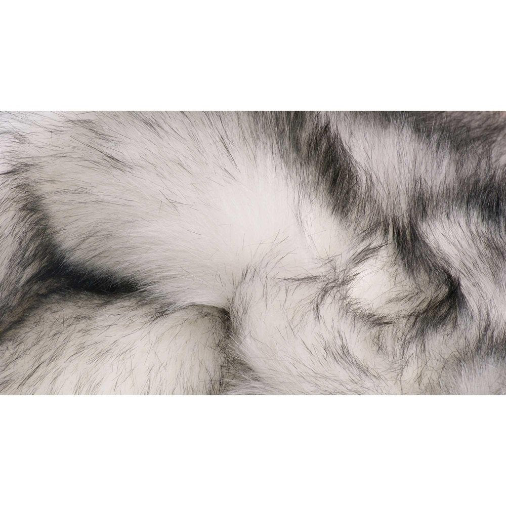 3' X 5' Gray Faux Fur Area Rug