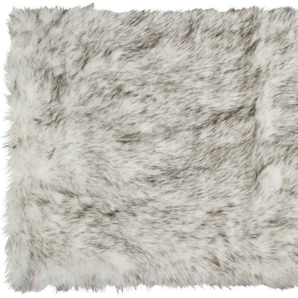 3' X 5' Gray Shag Sheepskin Area Rug