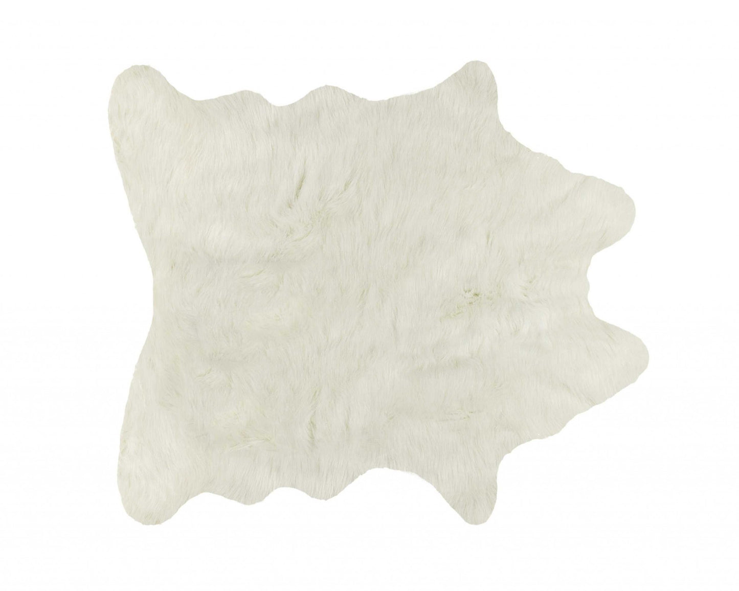 5' X 8' Super Soft Off White Faux Hide Area Rug