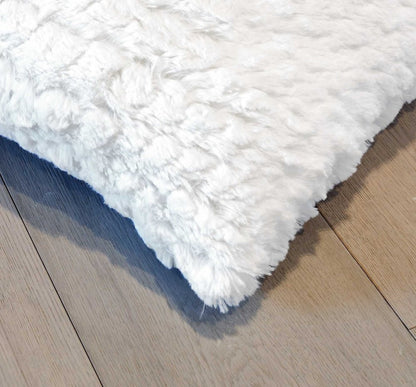 Set of Two Ivory Faux Fur Throw Pillow