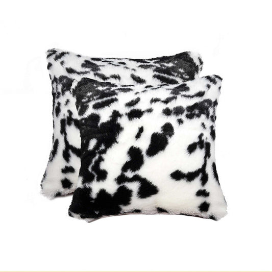18" X 18" X 5" Sugarland Black And White Faux  Pillow 2 Pack