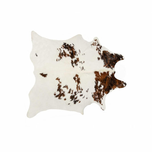 6' X 7' Brown And White Cowhide Cowhide Print Area Rug