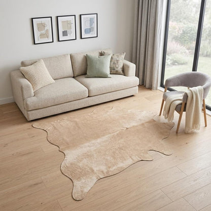 5' X 7' Blue Cowhide Handmade Area Rug