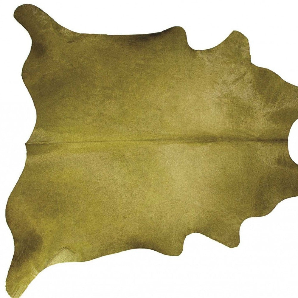 60" X 84" Chocolate And Gold Cowhide - Area Rug