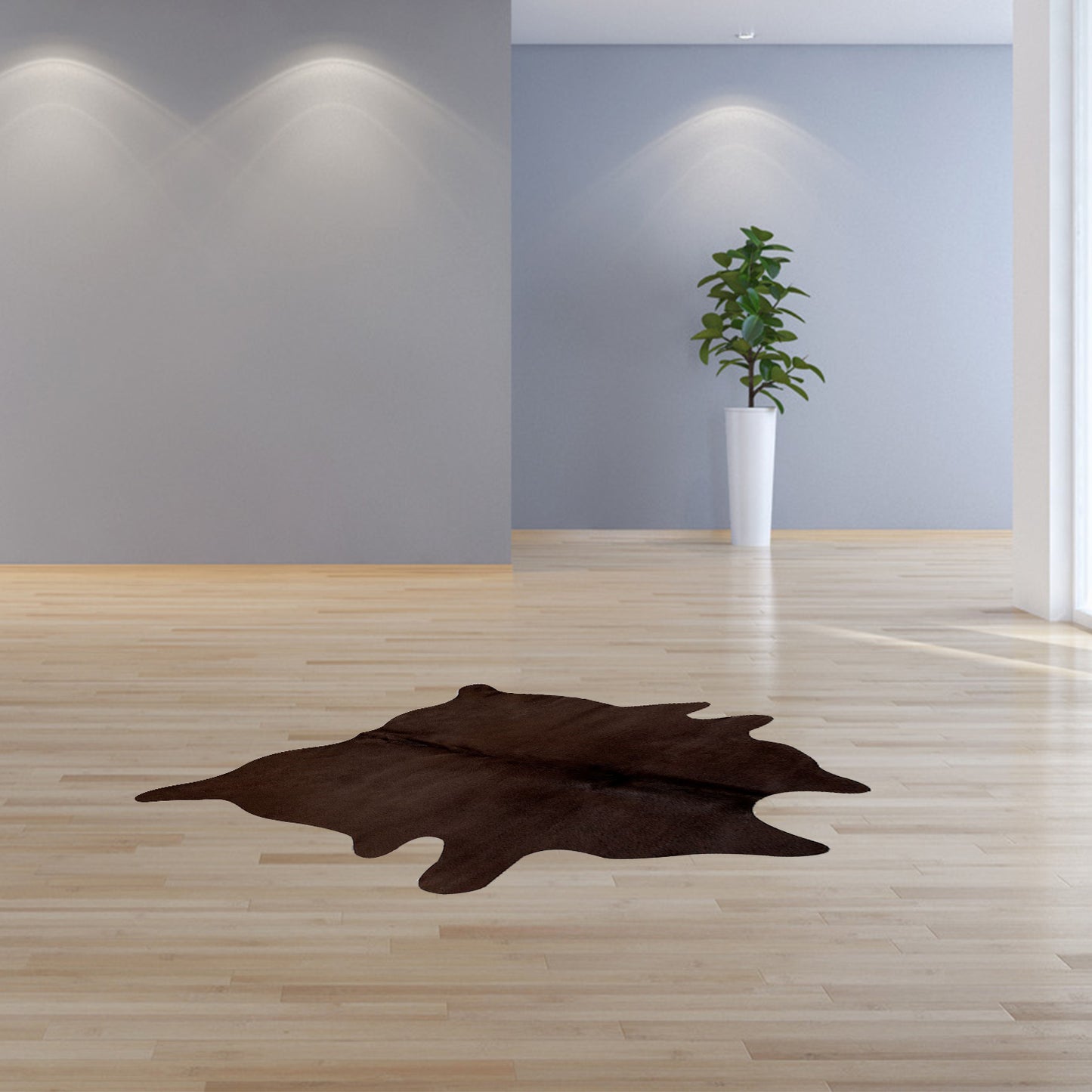 60" X 84" Chocolate And Gold Cowhide - Area Rug