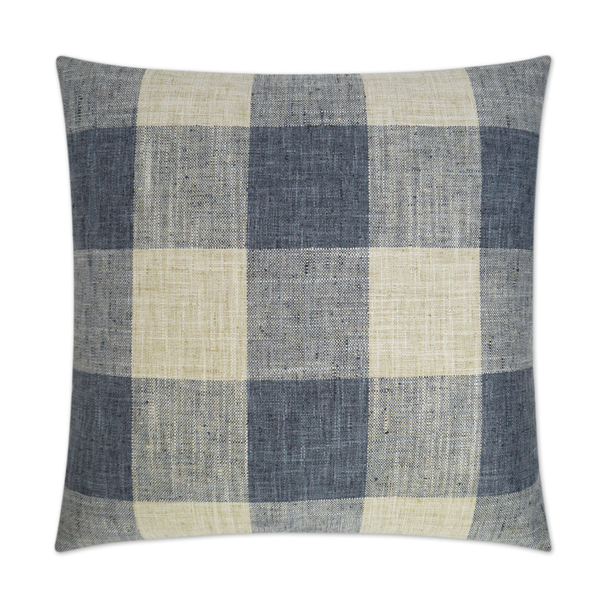 D.V. KAP HOME   24" x 24" Check Please Pillow - Blue Farmhouse, Plaid - Check    - 3174-B-2424