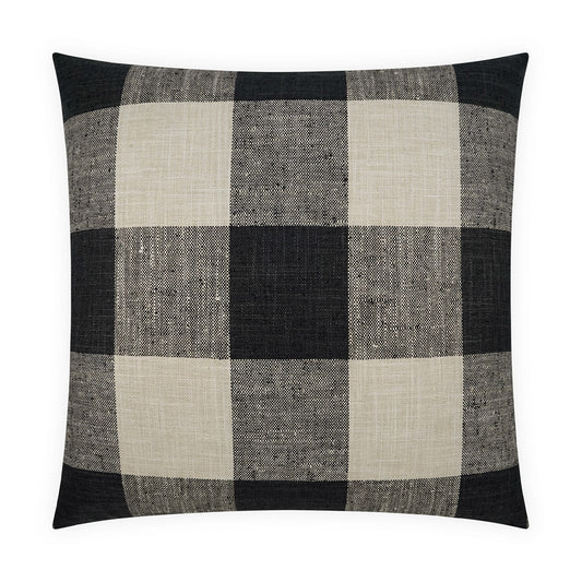D.V. KAP HOME   24" x 24" Check Please Pillow - Charcoal Plaid - Check, Farmhouse    - 3174-C-2424