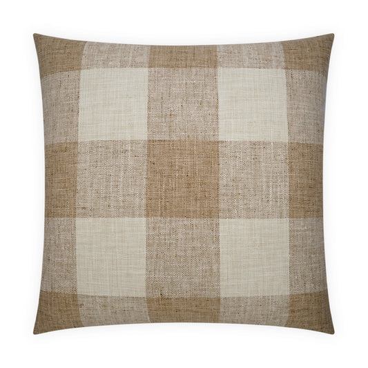 D.V. KAP HOME   24" x 24" Check Please Pillow - Harvest Plaid - Check, Farmhouse    - 3174-H-2424