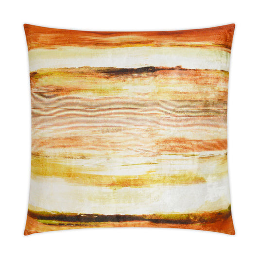 D.V. KAP HOME   24" x 24" Kula Pillow - Orange Abstract    - 3181-O-2424