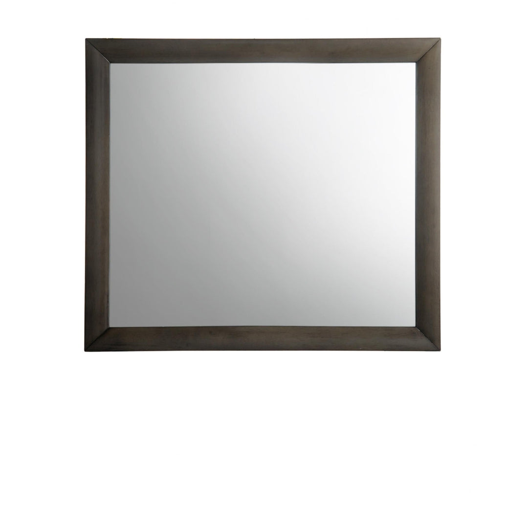 35" Gray Oak Framed Accent Mirror
