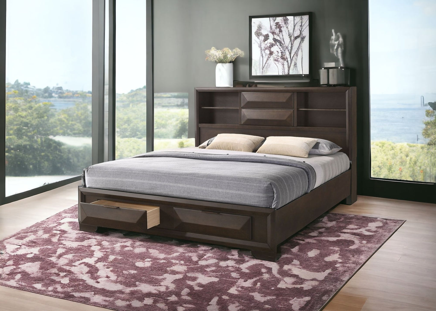 91" X 79" X 53" Espresso Eastern King Storage Bed