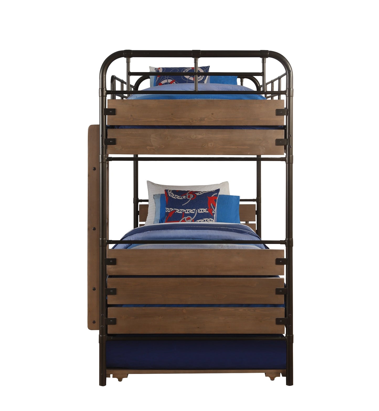 Oak Twin Industrial Bunk Bed