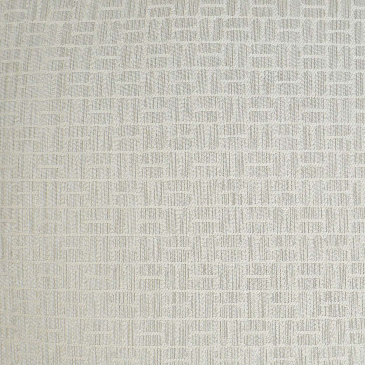 Cream woven pillow with a subtle geometric grid pattern in pearl tones, 24 x 24 inches.