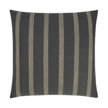 D.V. KAP HOME   24" x 24" Mesmerize Pillow - Charcoal Farmhouse, Stripes    - 3196-C-2424
