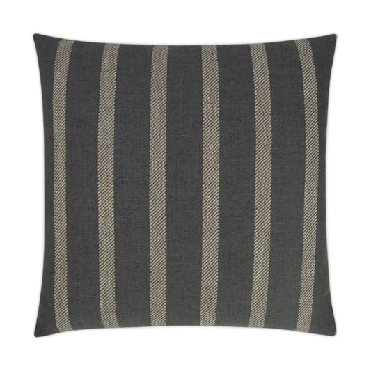 D.V. KAP HOME   24" x 24" Mesmerize Pillow - Charcoal Farmhouse, Stripes    - 3196-C-2424
