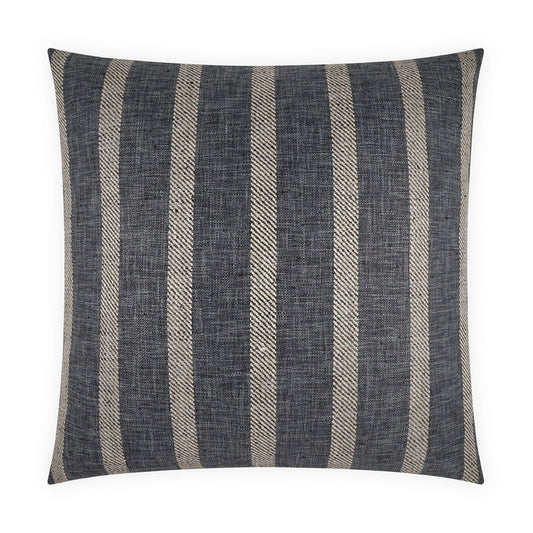 D.V. KAP HOME   24" x 24" Mesmerize Pillow - Indigo Farmhouse, Stripes    - 3196-I-2424