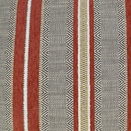 D.V. KAP HOME   24" x 24" Highland Pillow - Chili Western Chic, Global, Stripes    - 3197-C-2424