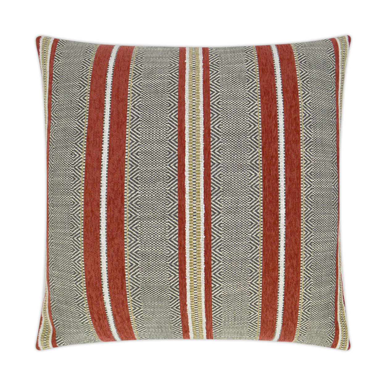 D.V. KAP HOME   24" x 24" Highland Pillow - Chili Western Chic, Global, Stripes    - 3197-C-2424
