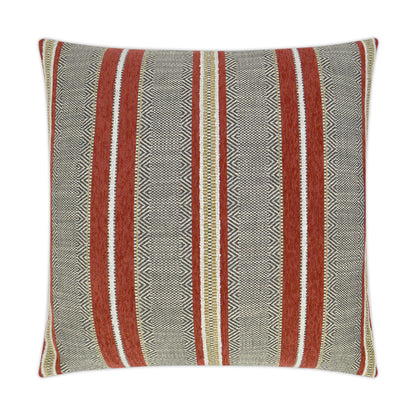 D.V. KAP HOME   24" x 24" Highland Pillow - Chili Western Chic, Global, Stripes    - 3197-C-2424