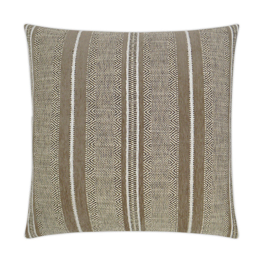 D.V. KAP HOME   24" x 24" Highland Pillow - Mocha Western Chic, Stripes    - 3197-M-2424