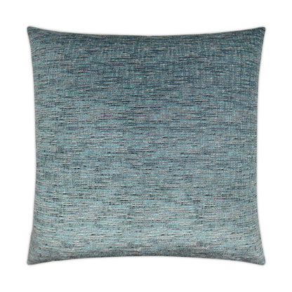 Blue solid square throw pillow in woven fabric; lapis blue, decorative home decor cushion.