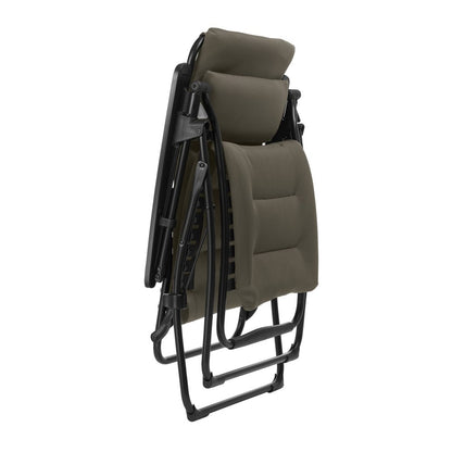 26" Black Steel Outdoor Zero Gravity Chair with Black Cushion
