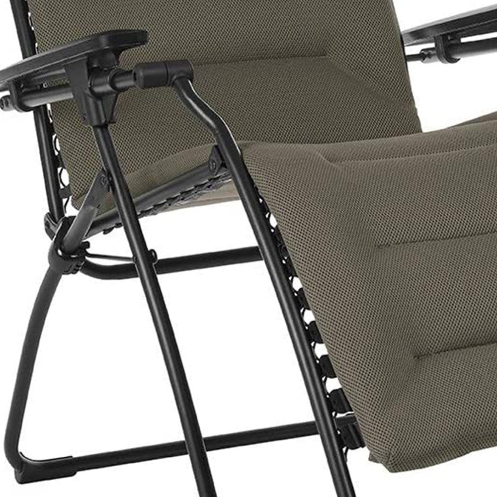 30" Black Steel Indoor Outdoor Zero Gravity Chair