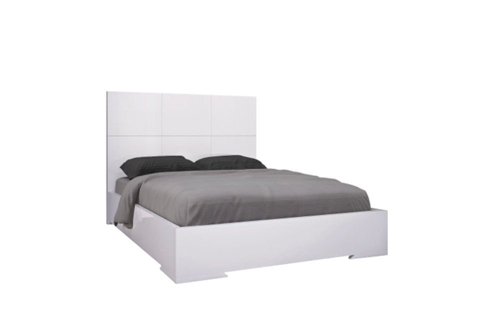 White Stainless Steel King Bed Frame