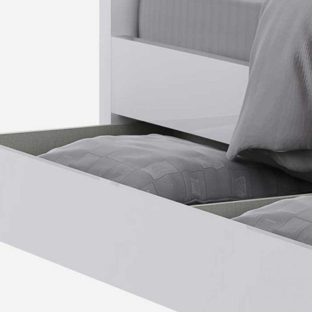 White Twin Bed Frame with Trundle