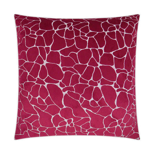 D.V. KAP HOME   24" x 24" Dare Pillow - Fuchsia Embroidery, Modern    - 3207-F-2424